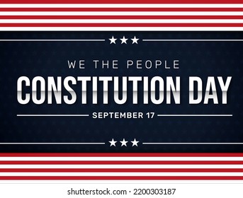 Happy Constitution Day Of America With Flag Red Stripes And Stars On A Blue Backdrop. We The People, Day Of Constitution Wallpaper