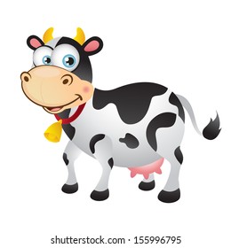 Vector Illustration Happy Cartoon Cow Stock Vector (Royalty Free) 500199277