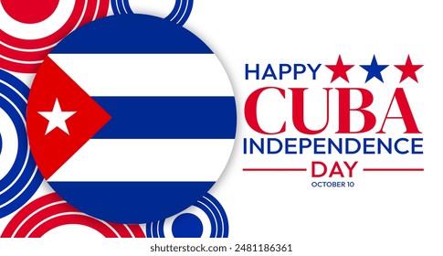 Happy Cuba Independence Day, with stars and flag on the side - Powered by Shutterstock