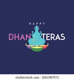 Happy Dhanteras An Indian Festival. Dhanteras Wishing Creative Banner. Illustration