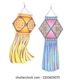 Happy Diwali Indian Festival Lantern Stock Illustration 1203603070 ...