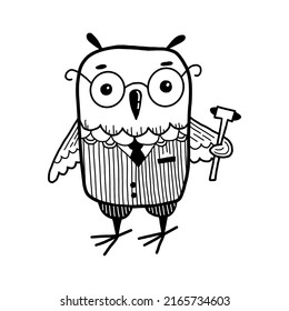 Happy Doctor's Day. Owl In The Form Of A Nurse. 