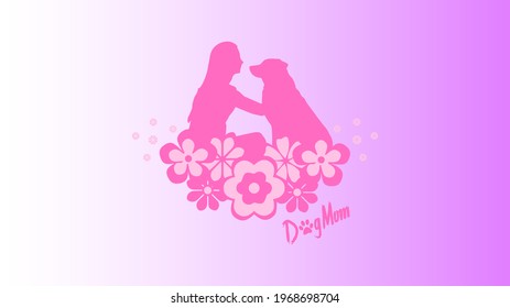 
Happy Dog Mom Day Illustration With Mom And Dog