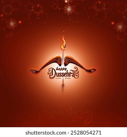 Happy Dussehra Design. Elegant Dussehra bow and arrow design symbolizing Lord Ram's victory. Ideal for festive greetings, posters, and event promotions. - Powered by Shutterstock