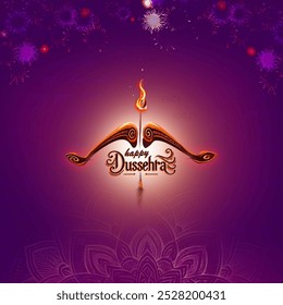 Happy Dussehra Design. Elegant Dussehra bow and arrow design symbolizing Lord Ram's victory. Ideal for festive greetings, posters, and event promotions. - Powered by Shutterstock