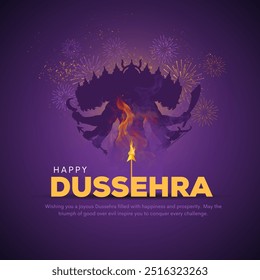 Happy Dussehra Vector Design. Lord Rama killing Ravana in Dussehra,Vijayadashami. Dussehra Poster Design Vector Illustration. Festival of India. - Powered by Shutterstock