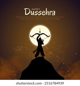 Happy Dussehra Vector Design. Lord Rama killing Ravana in Dussehra,Vijayadashami. Dussehra Poster Design Illustration. Festival of India. - Powered by Shutterstock