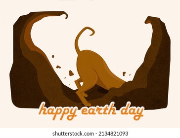 Happy Earth Day Dog Illustration