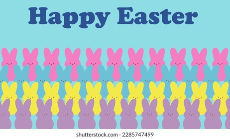 Happy Easter Background, Bunny Peeps