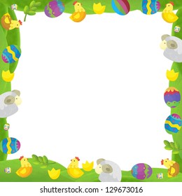 Cute Nature Landscape Background Frame Template Stock Vector (Royalty ...