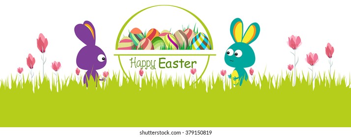 Happy Easter. Spring Banner