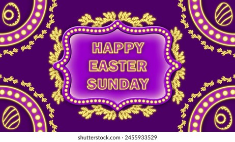 happy easter Sunday blessings on decorated background with eggs and bright yellow light. - Powered by Shutterstock