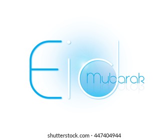 Happy Edi Mubarak Wish In English Calligraphy Isolated In White Background