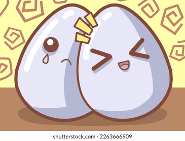 Happy egg headbutts sad egg