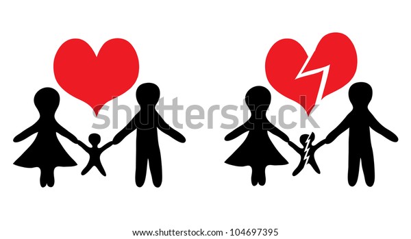 Happy Family Broken Family Icons Your Stock Illustration 104697395