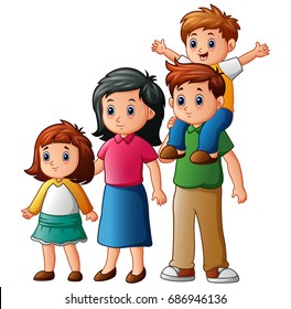 Happy Family Cartoon Stock Illustration 686946136 | Shutterstock