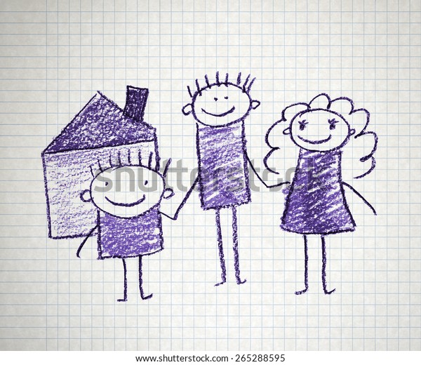 Happy family. Kids
drawings.
Notebook
