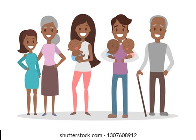 Illustration Group Senior Citizens Huddled Together Stock Vector 