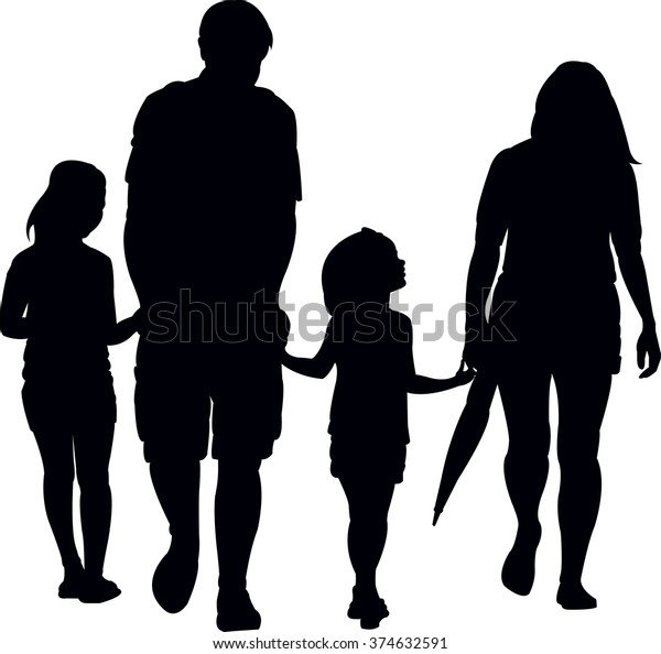 happy family silhouette