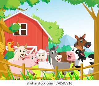 Happy Farm Animal Cartoon Stock Illustration 398597218 | Shutterstock