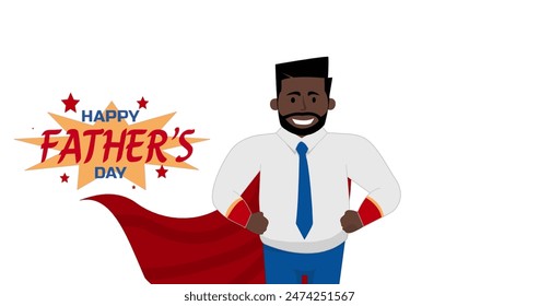 Happy Father's Day African American super Hero Dad - Powered by Shutterstock