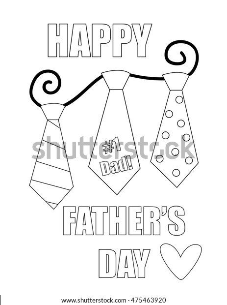 Happy Fathers Day Coloring Page Stock Illustration 475463920