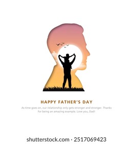 Happy Father's Day creative for poster, cover, banner, social media post, post card design etc. Concept of Father's day. Fathers day day creative theme. Daddy and son in an Superhero concept - Powered by Shutterstock