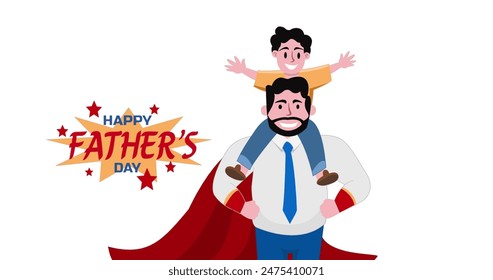 Happy father's day moment of celebration with superhero dad - Powered by Shutterstock