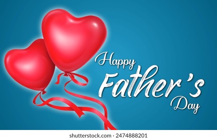 Happy Father's Day with red balloons banner background, Father's Day template illustration design. - Powered by Shutterstock