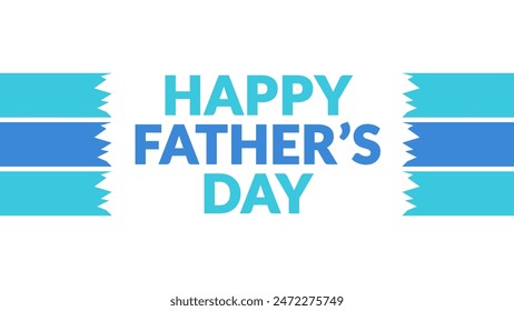 Happy Fathers day text on White background with side lines, Happy Father's day banner, card, illustration, poster, design for celebrating and wishing - Powered by Shutterstock