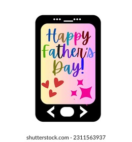 happy fathers day wishes vector illustration, phone with wishes element clipart, phone illustration, phones, artistic elements, creative graphics, mobile phones elements - Powered by Shutterstock