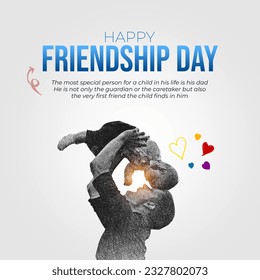 Happy Friendship Day, Father and son enjoying friendship day as for a son his father could be the first best friend, Standard  Friendship Day Poster, Father and Son Friends, Father and son Engraved - Powered by Shutterstock