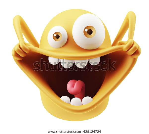 Happy Funny Emoticon Character Face Expression Stock Illustration 425124724