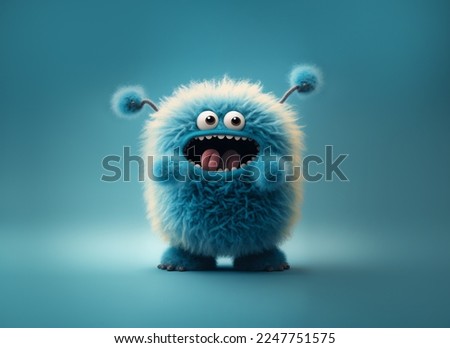 A happy and furry little monster Stock foto © 