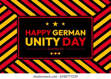 Happy German Unity Day Patriotic Background in Flag color with minimalist shapes and typography - Powered by Shutterstock