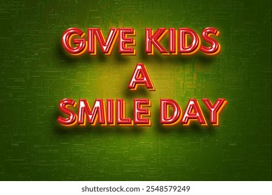 Happy Give Kids A Smile Day with 3d text effects - Powered by Shutterstock