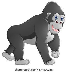 Vector Illustration Cartoon Funny Gorilla Stock Vector (Royalty Free ...