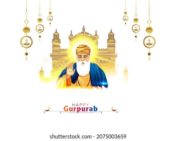 Happy Gurpurab Indian Sikh God Guru Stock Illustration 2075003659 ...