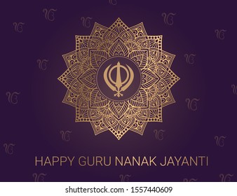 Happy Guru Nanak Jayanti Illustration Sikh Stock Illustration