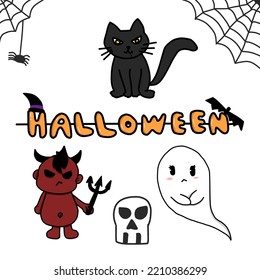 Happy Halloween Cartoon Cute And  Text So Cute