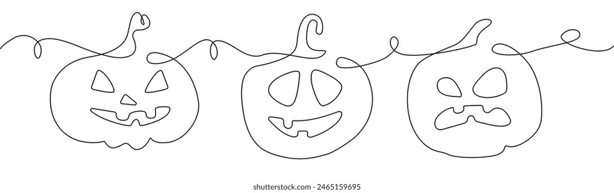 Happy Halloween. October 31st. linear graphic drawing. pumpkins drawn in pencil. background for the design of the autumn holiday. - Powered by Shutterstock