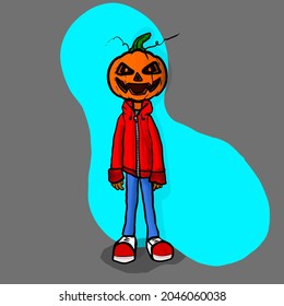 Happy Halloween Pumpkin Head Man