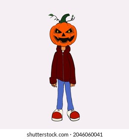 Happy Halloween Pumpkin Head Man