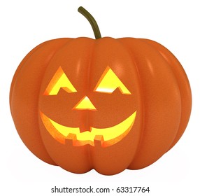 Happy Halloween Pumpkin, Jack O Lantern, with clipping path, 3d illustration - Powered by Shutterstock