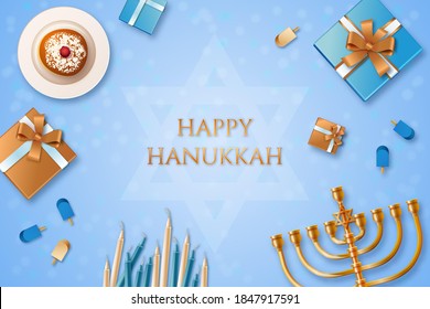 Happy Hanukkah Wishes, Background, Greeting