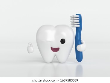 Happy, Healthy And Clean Tooth. 3D