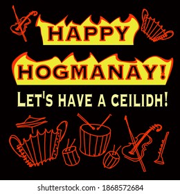 Happy Hogmanay Party Ceilidh Invitation 