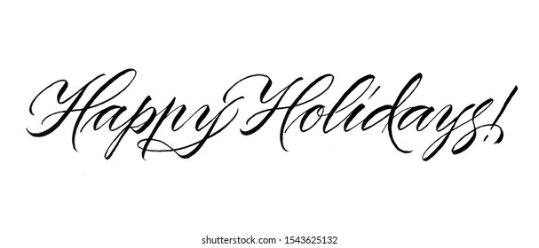 Happy Holiday Calligraphy Illustration Art Stock Illustration ...