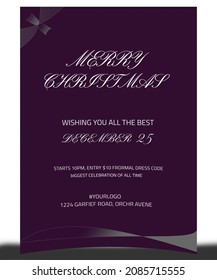 Happy holiday greeting banner and card template.
Christmas night party poster flyer social media post template design.
template for Christmas cards, flyers, invitations.