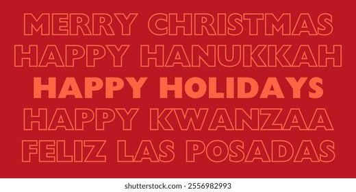 Happy Holidays Merry Christmas Happy Hanukkah Happy Kwanzaa Happy Las Posadas Message Business Friendly All Inclusive Holidays - Powered by Shutterstock